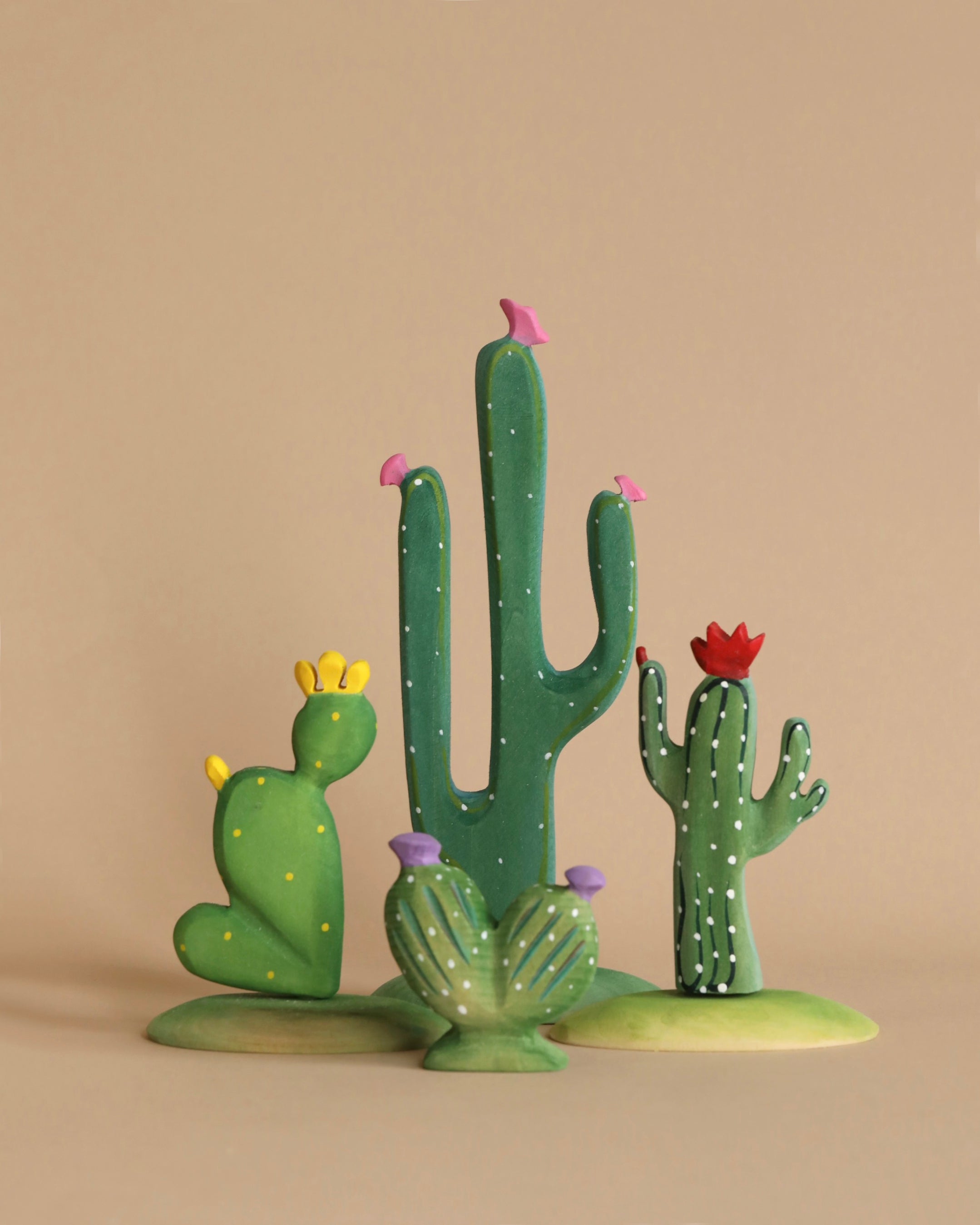 Bumbu Handmade Wooden Cacti Set
