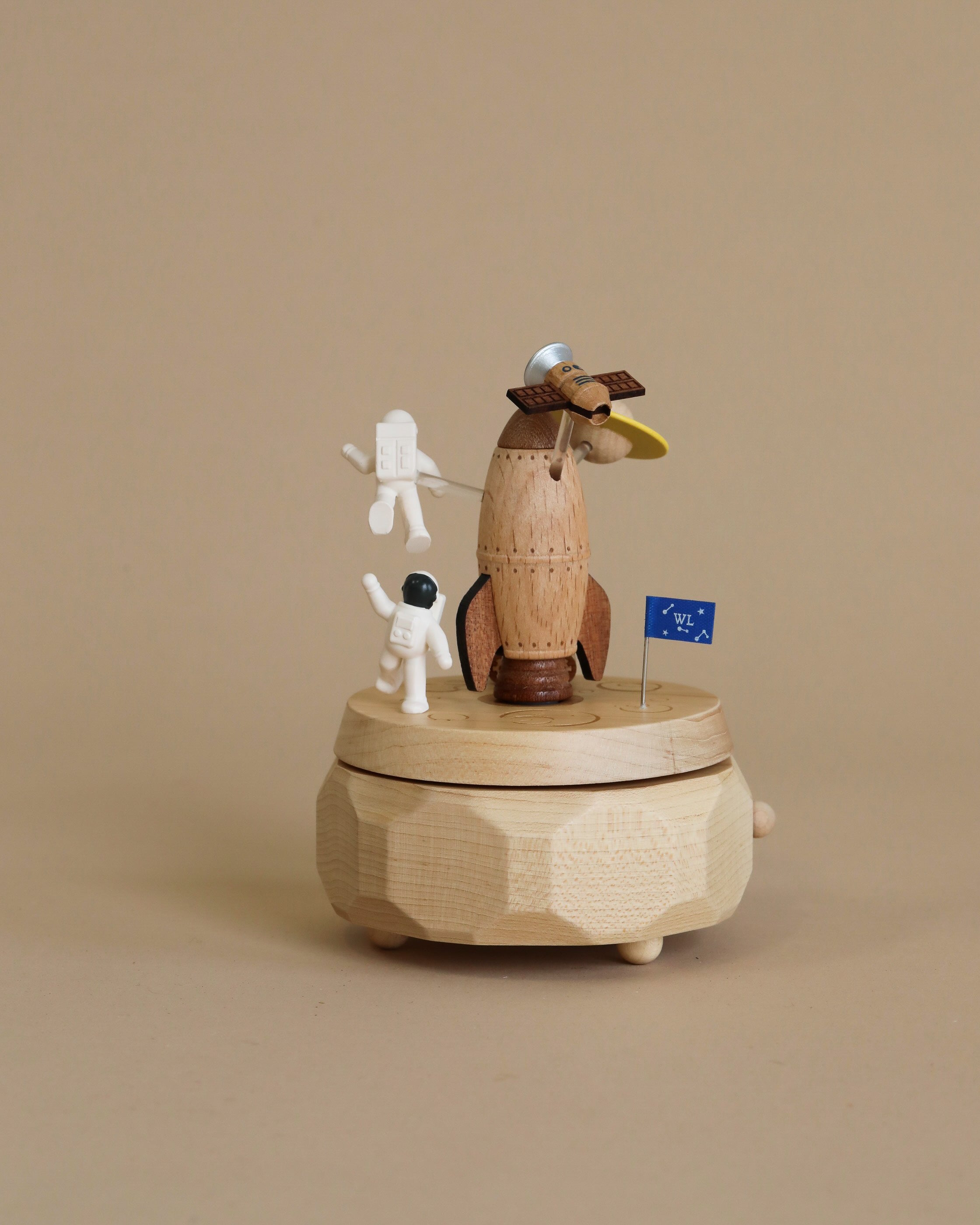 Wooden Spaceship Music Box