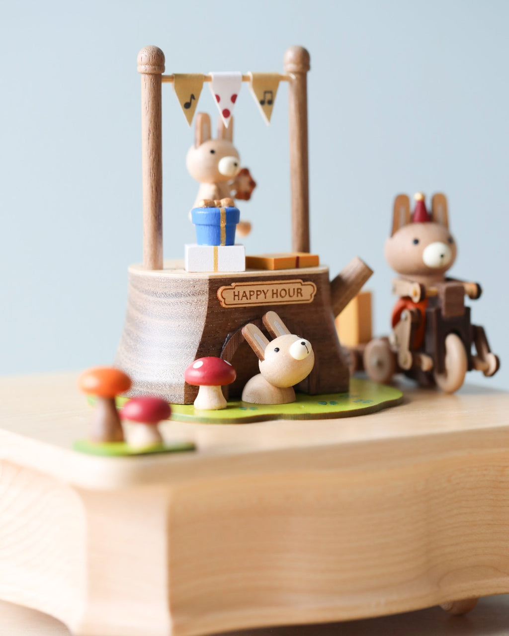 Wooden Bunny Music Box