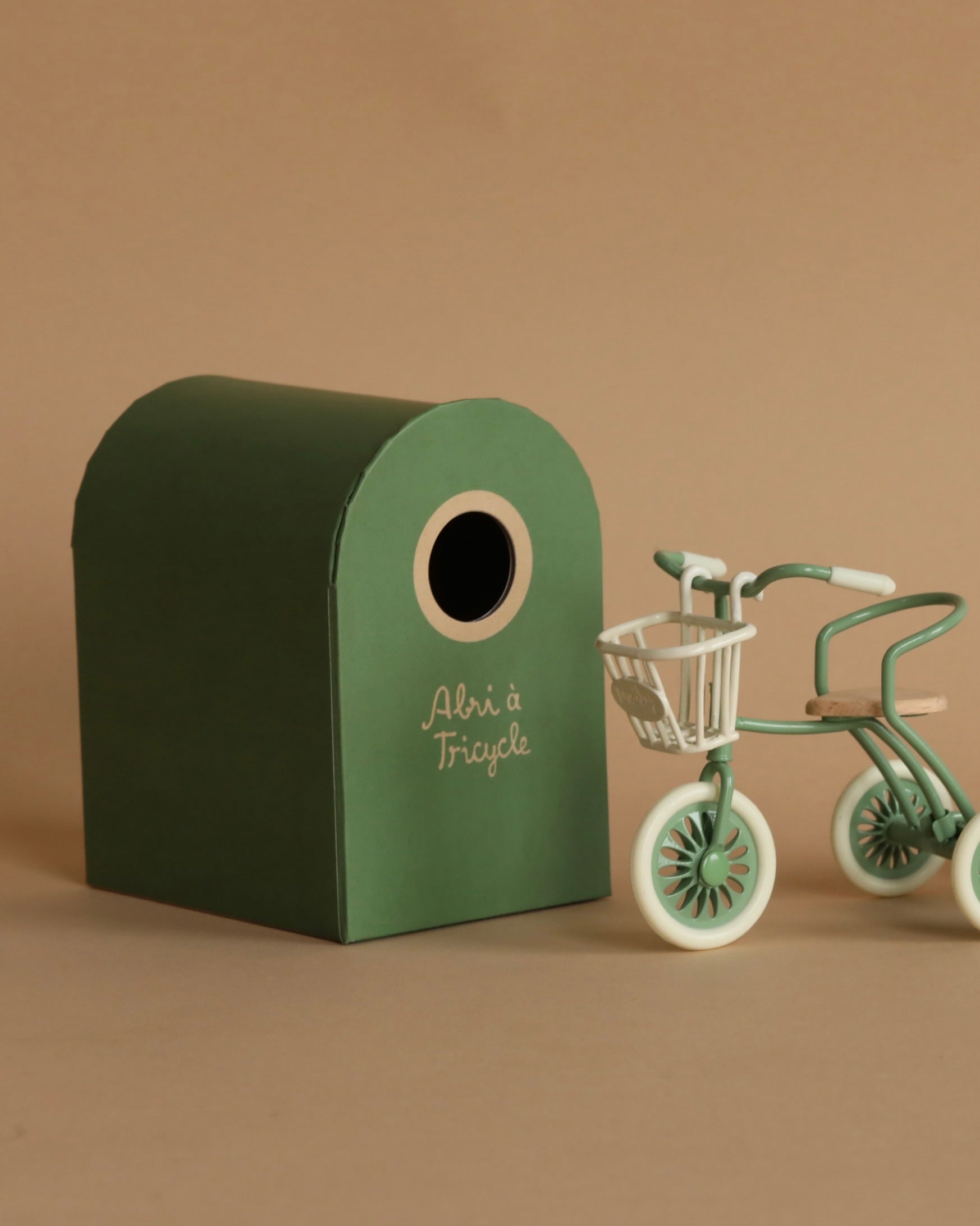 Maileg Tricycle With Basket - Green