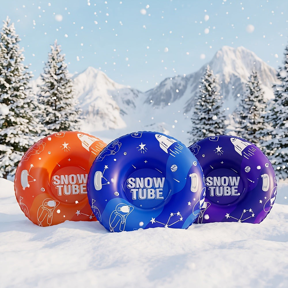 Snow Tubes for Adults 36 Inch 3-Pack – Extra-Large PVC Snow Sleds with 2 Dual Handles, Heavy-Duty Inflatable Snow Tubes for Hill Sledding, Ski Resort & Outdoor Winter Snow Sports