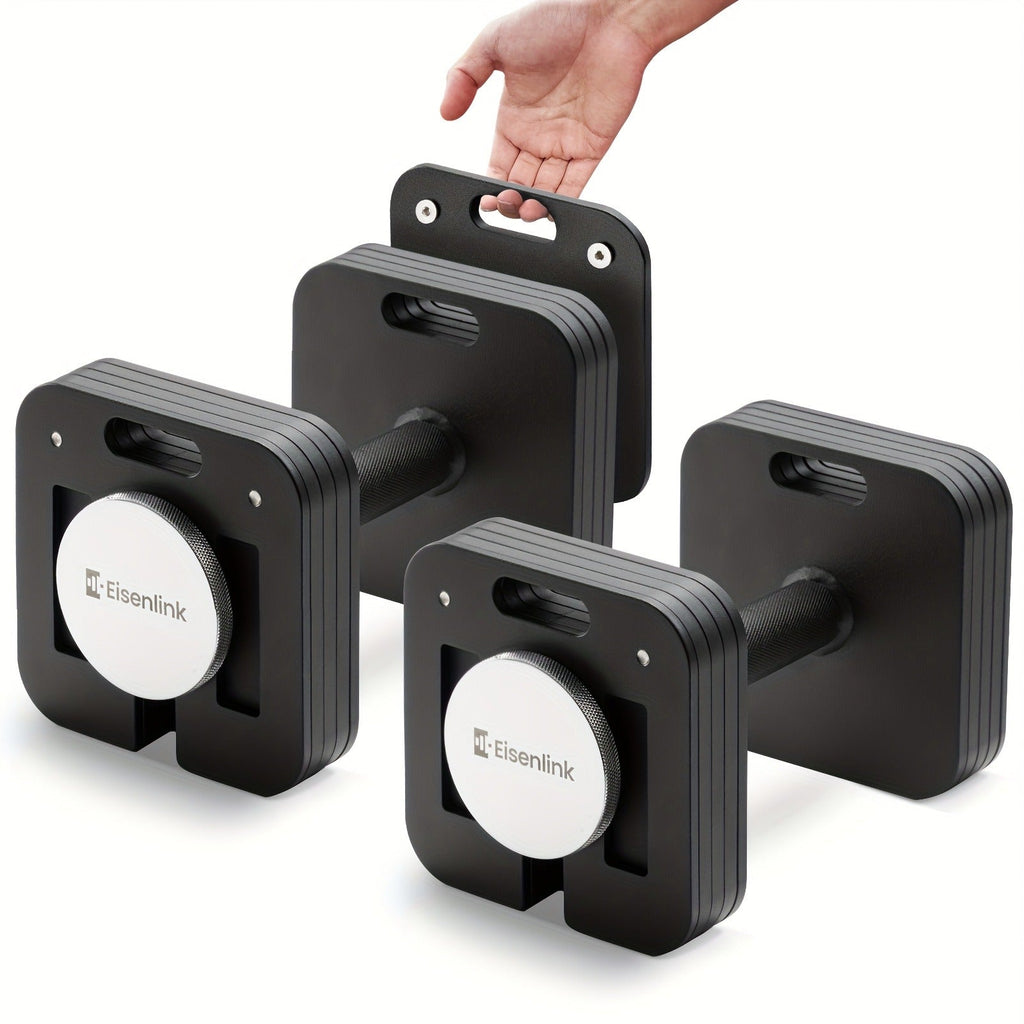 Quick-Lock Adjustable Dumbbell Set 10–80LB – 5LB Increments Square Weight Plates for Home Gym Fitness, Compatible Longer Screws & Add-On Plates Available