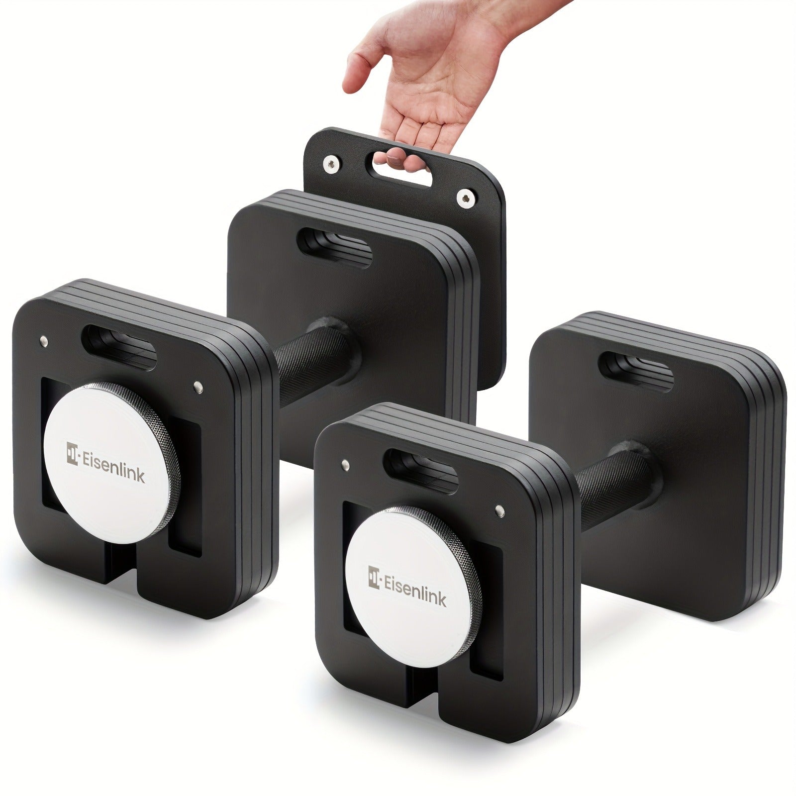 Quick-Lock Adjustable Dumbbell Set 10–80LB – 5LB Increments Square Weight Plates for Home Gym Fitness, Compatible Longer Screws & Add-On Plates Available