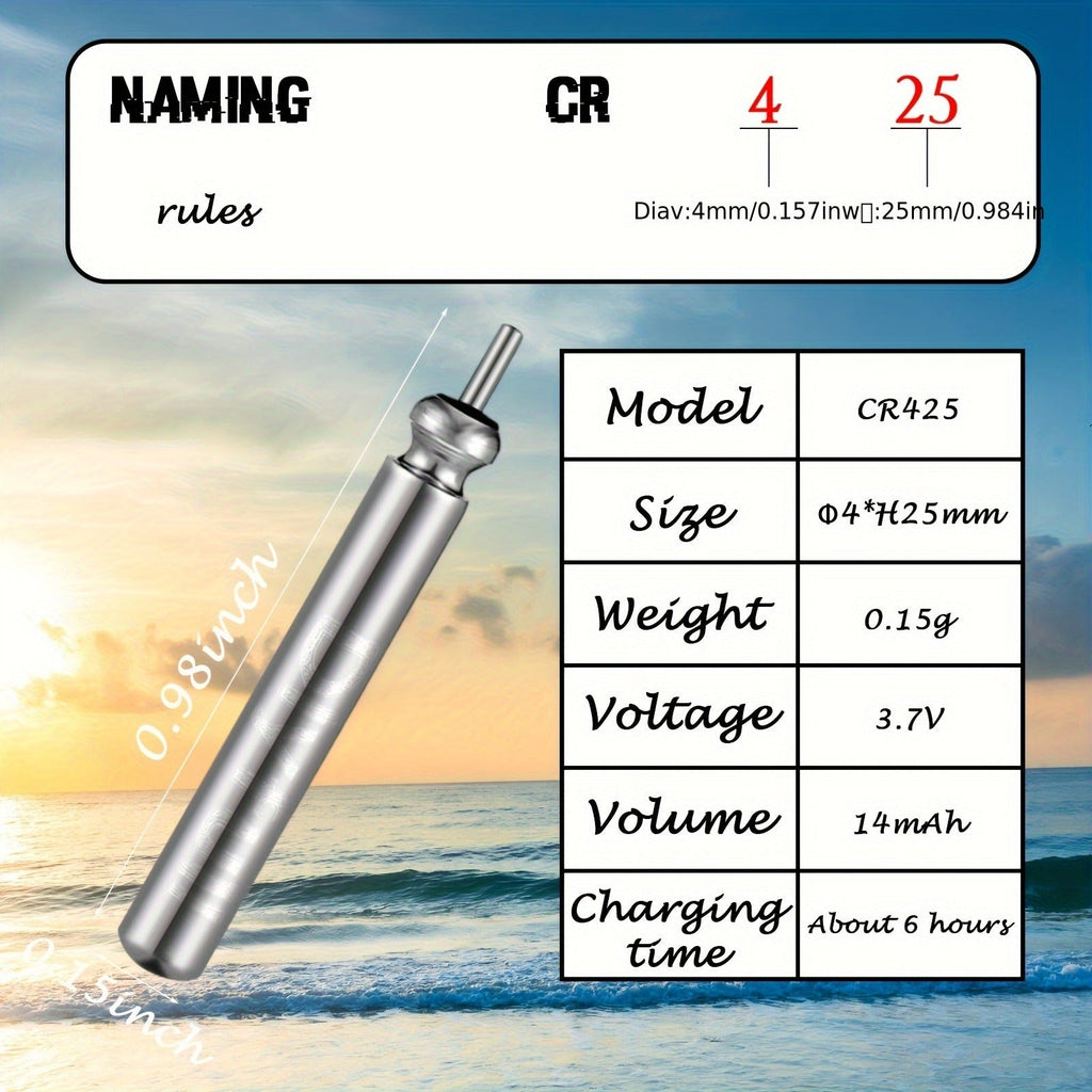 Rechargeable Fishing Float Batteries 8 Pack with 2 Chargers - LED Night Bobber Battery Set for Lighted Fishing Float, Night Fishing Accessories, Ocean Boat Freshwater Fishing Tackle Kit