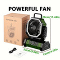 Camping Fan with LED Light 20000mAh Battery – 4-Level Brightness, Multi-Speed Rotatable Portable Tent Fan for Camping, Outdoor, Office & Home, Cooling & Lighting Combined