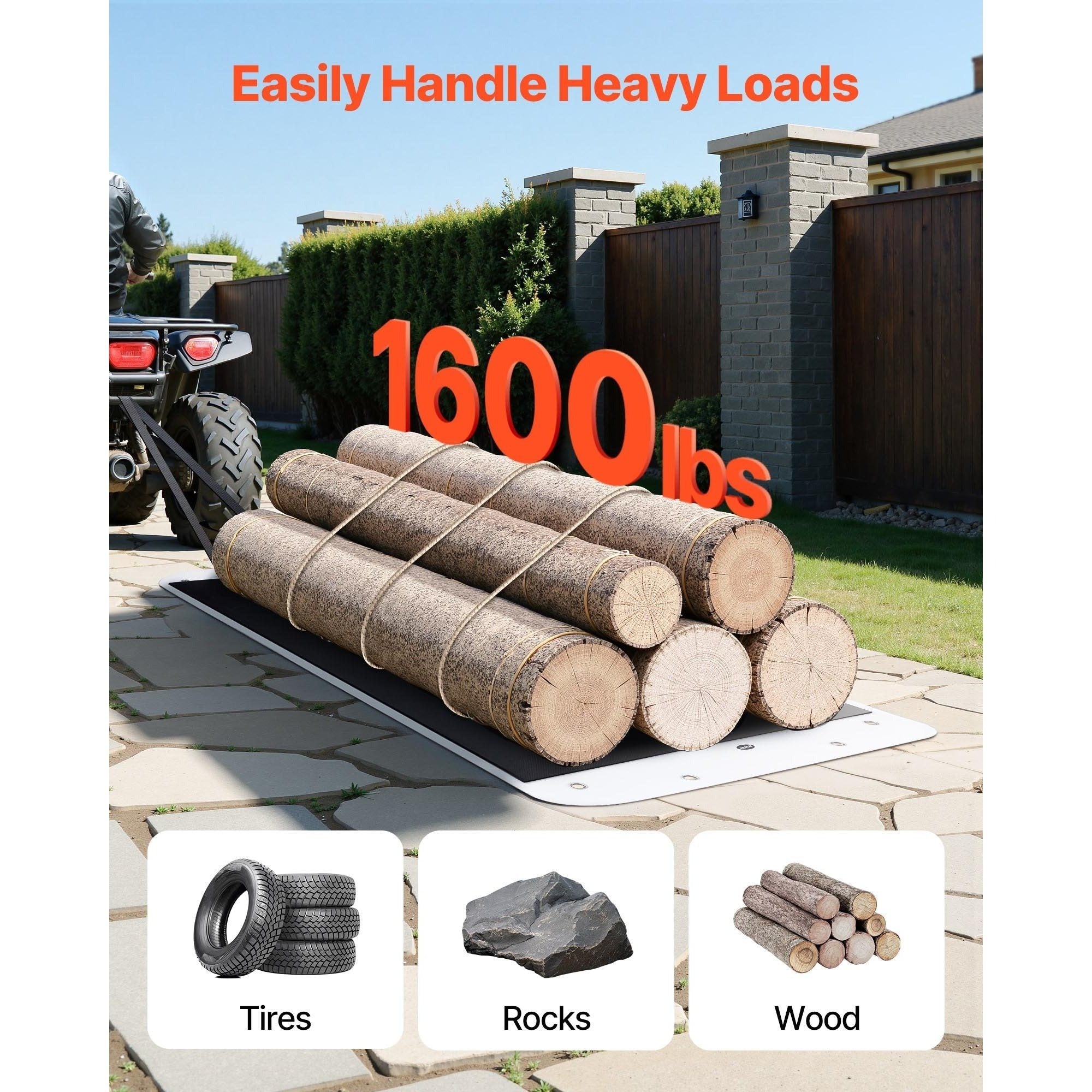 Heavy Duty Deer Drag Sled – 550 lbs Capacity PE Utility Hauling Sled for Hunting, Camping & Yard Work, Multi-Surface Tow Sled with Storage Bag & Tow Rope, Available in 72.8 & 110 Inch