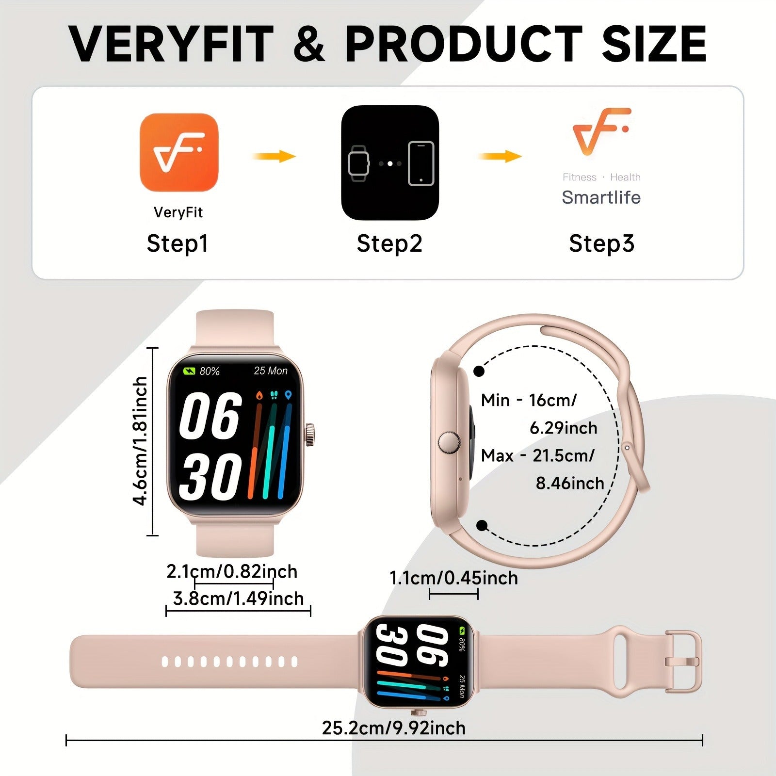 Smart Watch Fitness Tracker – 1.95" TFT Display, Built-in Alexa, 100+ Fitness Modes, Heart Rate Monitor, Men & Women