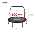 40" Foldable Mini Trampoline Rebounder for Adults & Family Indoor Fitness, Weight Loss & Cardio Workout – Small Jumping Bed for Home Gym