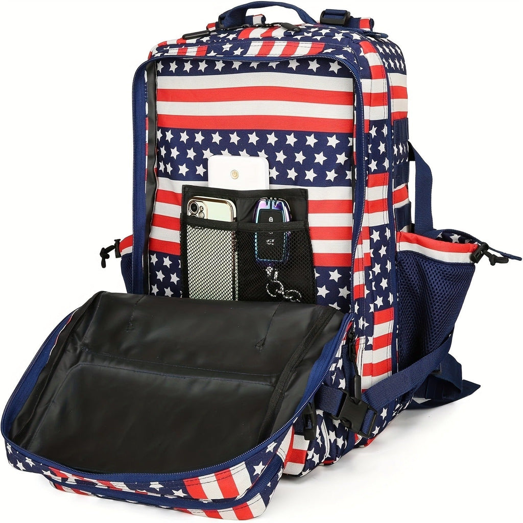 Flag Design Hiking Backpack 20L Tactical Daypack Waterproof Camping Travel Bag Cycling Fitness Outdoor Sports Backpack Independence Day Gift for Men Women