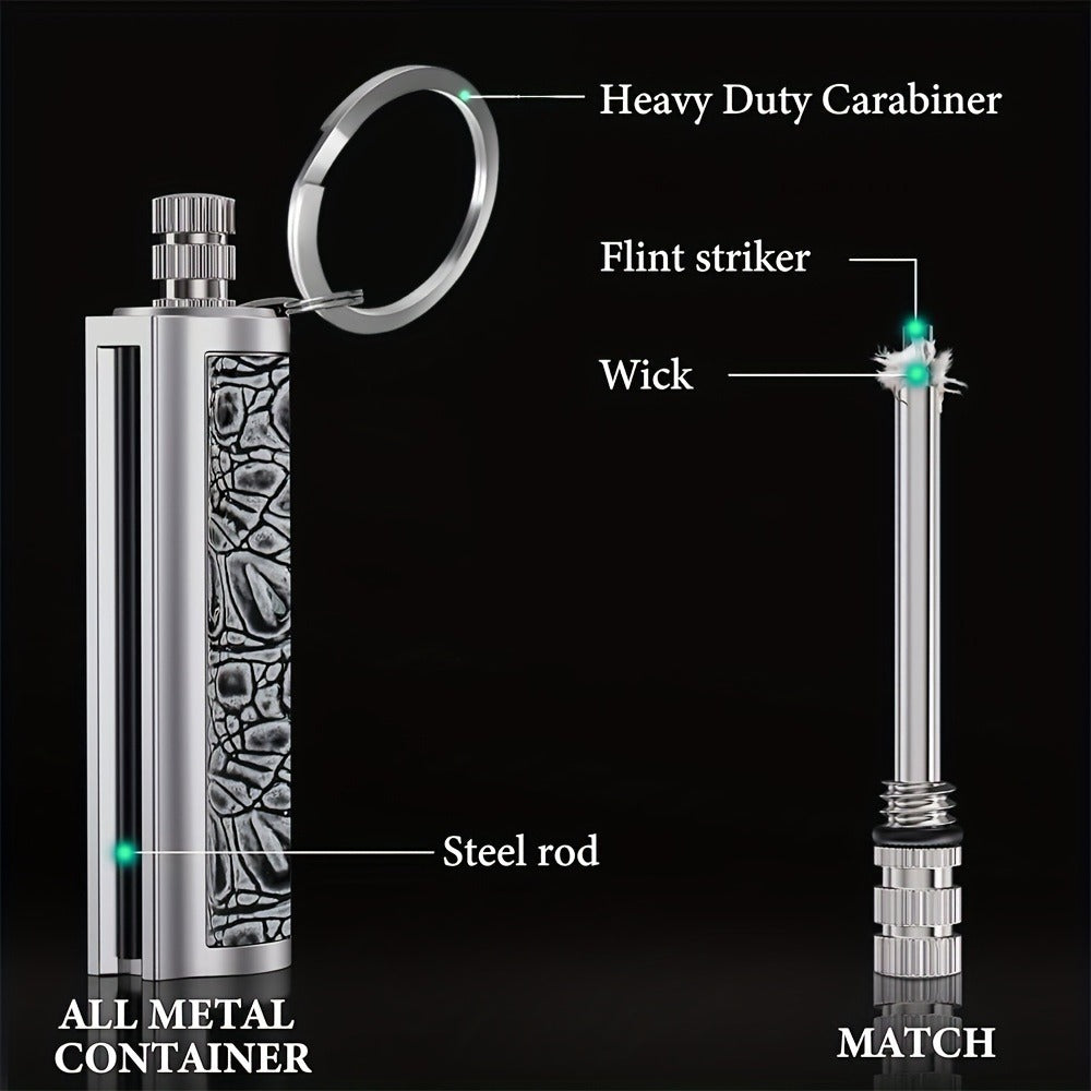 Permanent Match Fire Starter Set 4pcs, 10000-Strike Flint Metal Match Lighter with Keychain, Emergency Survival Fire Starter Kit for Outdoor Camping Hiking Backpacking, No Fuel No Battery Required