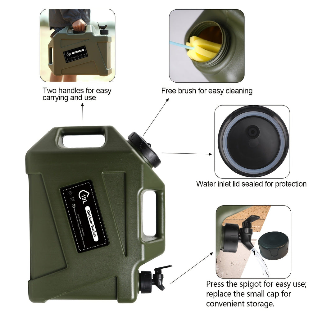 Water Storage Container with Spigot 2 Handles BPA Free PVC Collapsible Water Jug for Camping Outdoor RV Hiking Emergency Survival Portable Water Tank 3.2Gal 5Gal 2.6Gal Multi-Color Options