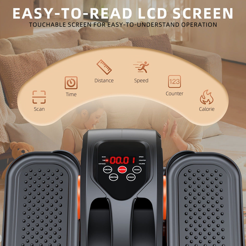 Electric Under Desk Elliptical Machine 12-Speed Seated Leg Exerciser with Remote Control, Quiet Motorized Pedal Stepper for Seniors & Home Office, Fully Assembled Foot Pedal Exerciser