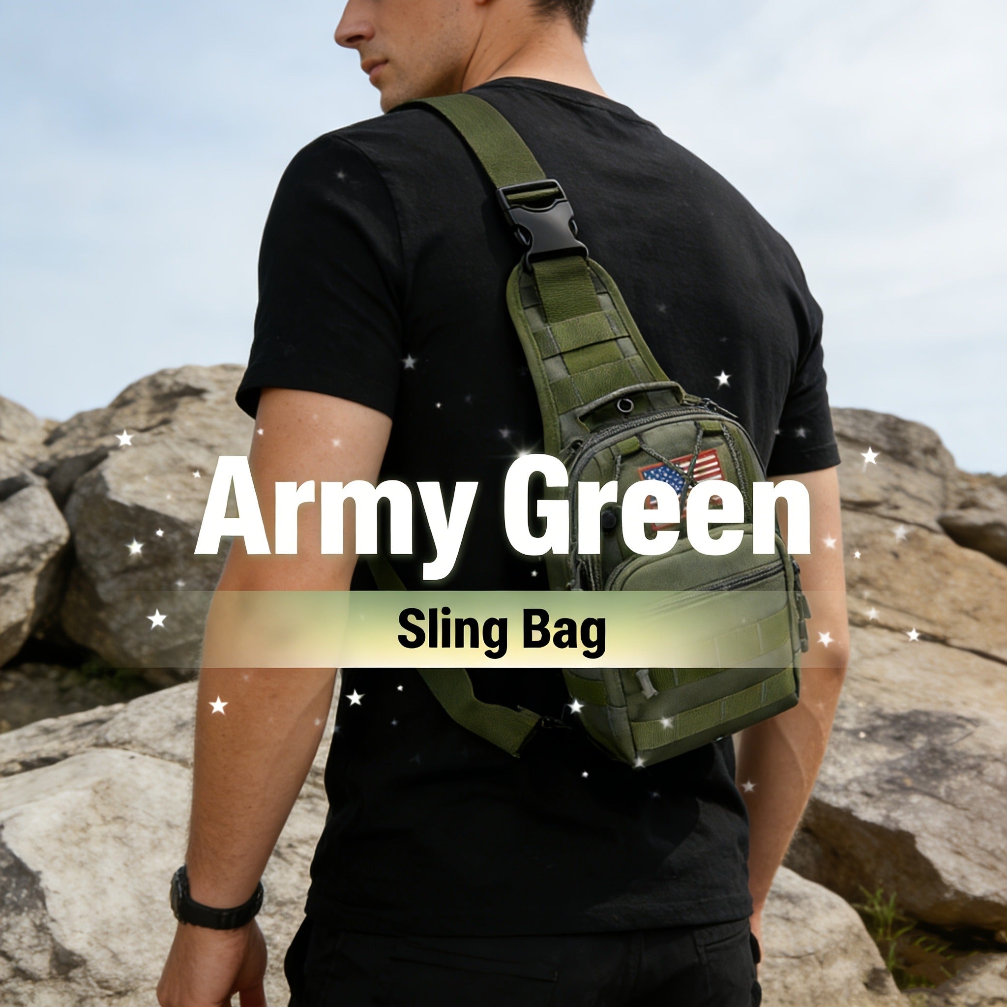 Tactical Sling Backpack Lightweight Military Shoulder Bag – Cycling, Sports, Travel & Daily Use, Zipper Closure, Available in Green, Black, Khaki, Desert, Grey & Jungle Camo
