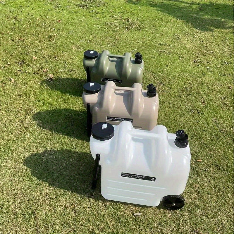 Portable Water Bucket with Wheels and Pull Rod 7.4 Gal 28L Large Capacity PE Square Water Container Collapsible Rolling Water Jug for Outdoor Camping Hiking Picnic Emergency Water Storage