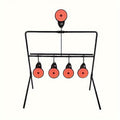 Shooting Target Stand with 4 Rotating Targets - Metal Frame Practice Target for Indoor & Outdoor Training, Airsoft BB Gun Pellet Pistol Archery Slingshot Shooting Range Accessories, Size 22-38