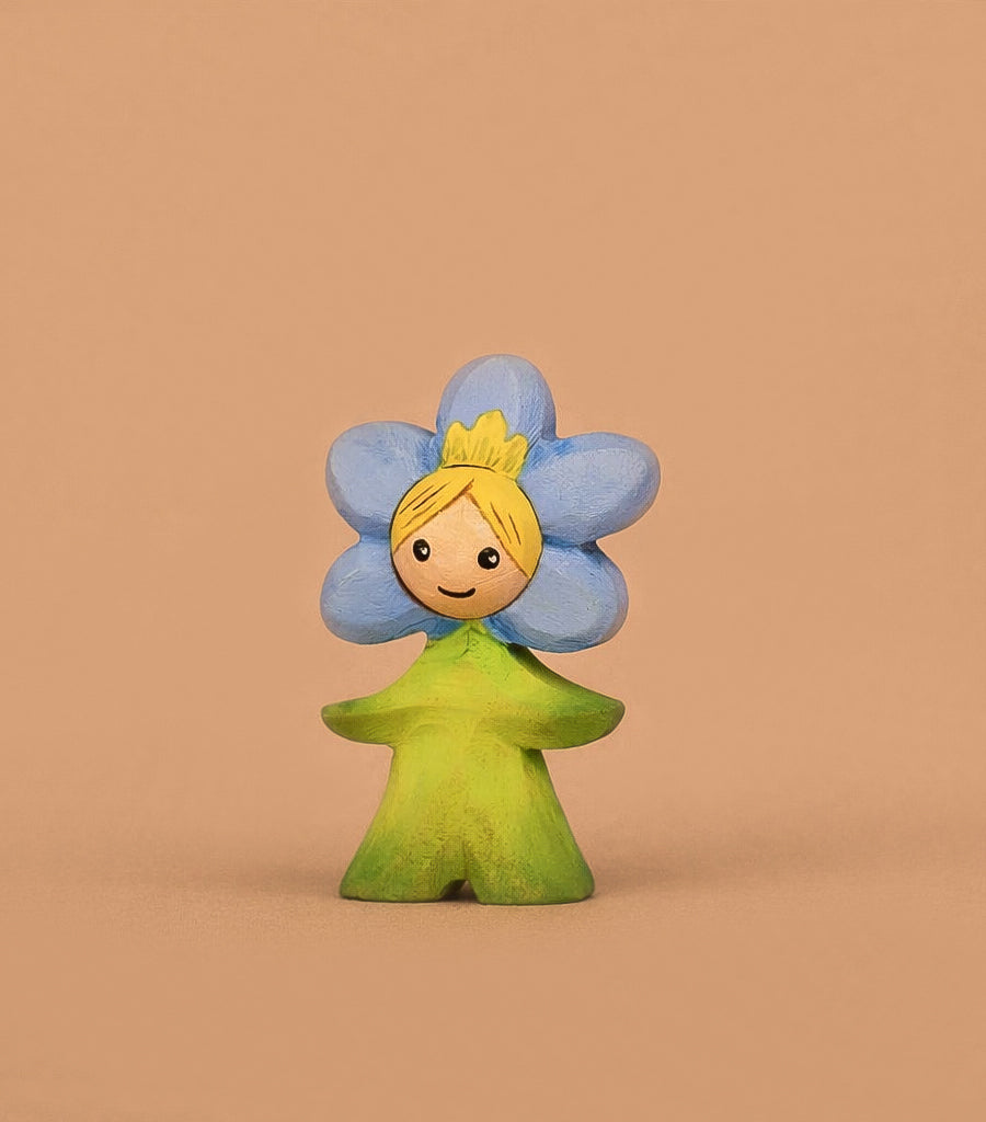 Handmade Wooden Flower Child Forget-Me-Not