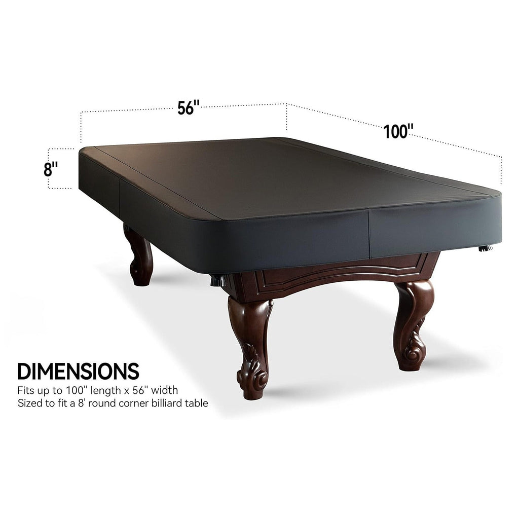 Leatherette Pool Table Cover 7 8 9FT Waterproof Tearproof Billiard Table Protector with Leg Cutouts Scratch-Resistant Easy-Clean Protective Cover Black