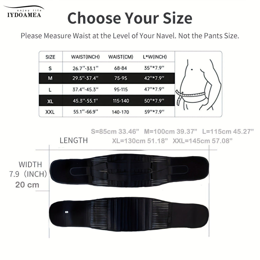 Lumbar Support Belt with 6 Stays & 16-Hole Mesh – Breathable Back Brace for Men Women, Anti-Skid Waist Support for Work, Sciatica & Lower Back Pain Relief