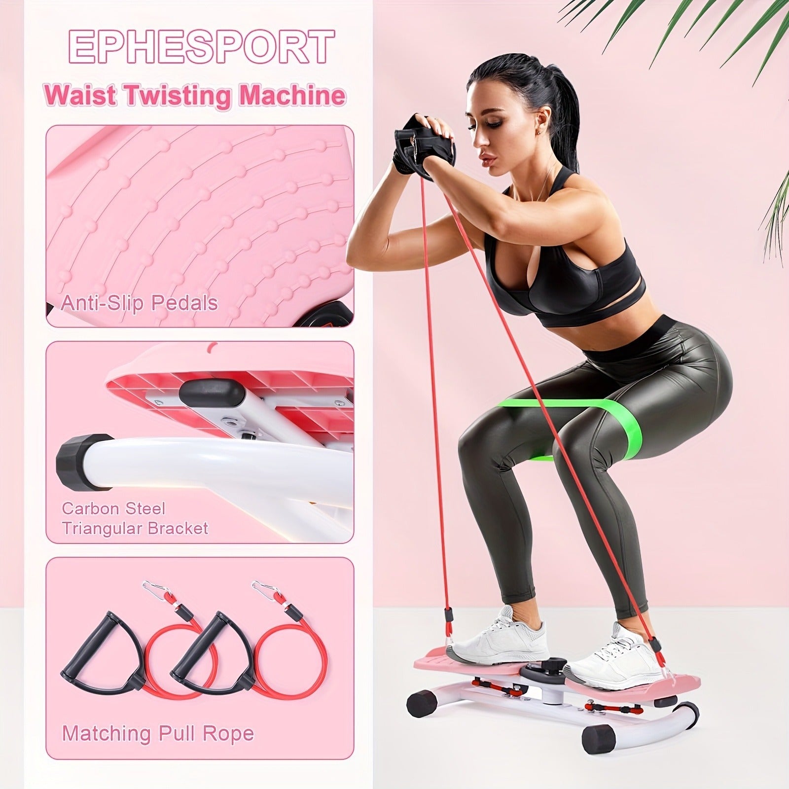 Waist Twisting Board Ab Twister for Home Gym – Noiseless 360° Twist Exercise Machine with Digital Display, Figure-8 Resistance Band & 360 LBS Capacity – Track Time, Reps & Calories