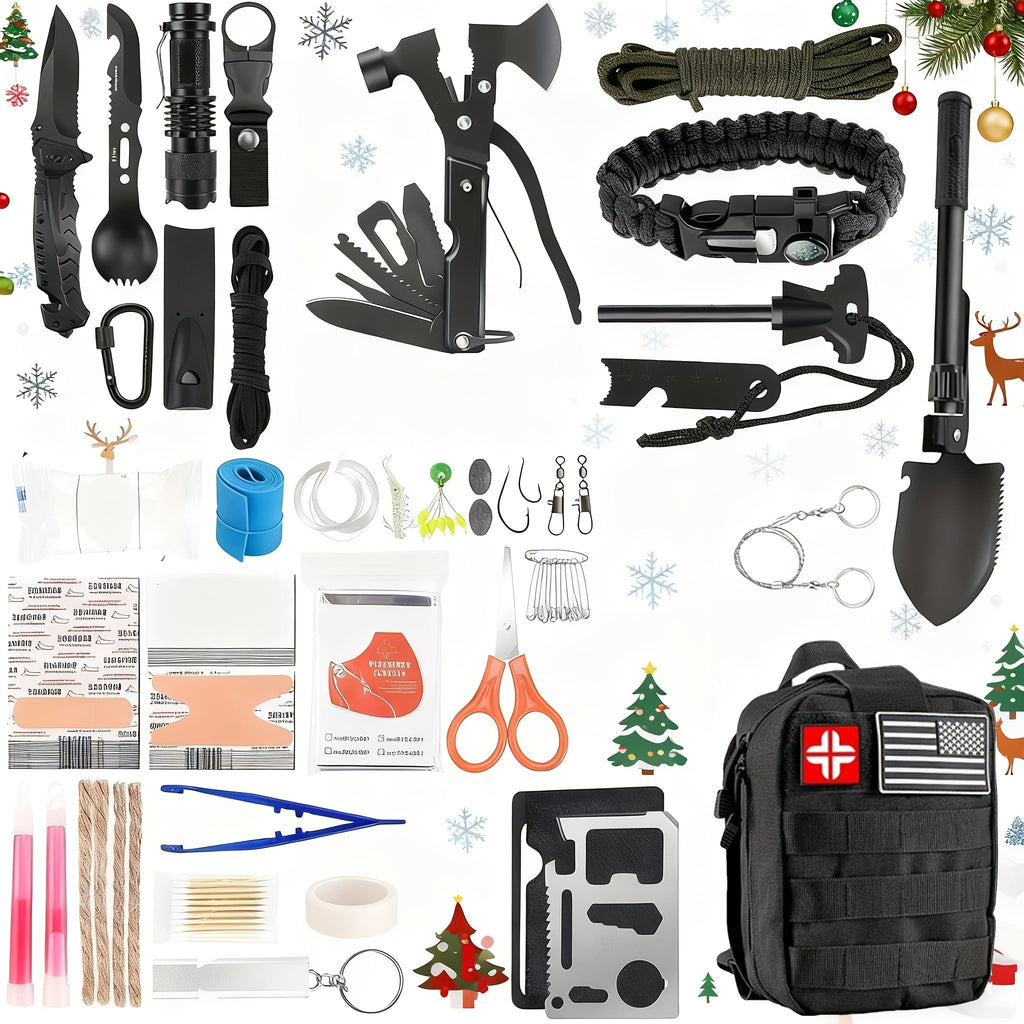 Outdoor Multifunctional Tool Kit 212 260 Piece Professional Camping Gear Bag for Men Women Hiking Hunting Adventure Gift Black Green Khaki