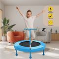 36 Inch Kids Indoor Trampoline with Handle - 7-Leg Safety Design, 2.0mm Steel Frame, 28 Coil Springs, Non-Slip Feet, PP Jump Mat, Compact Mini Toddler Trampoline for Home Bedroom Playroom Exercise
