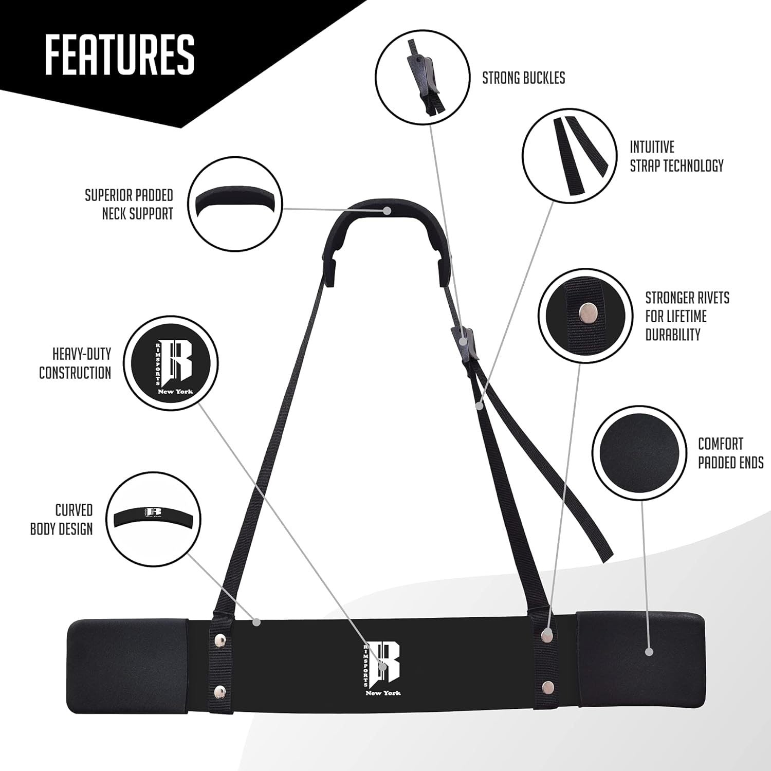 Arm Blaster for Biceps & Triceps – Heavy Duty Aluminum Bicep Curl Isolator, Adjustable Strap with Neck & Elbow Pads, Portable Preacher Curl Alternative for Home Gym