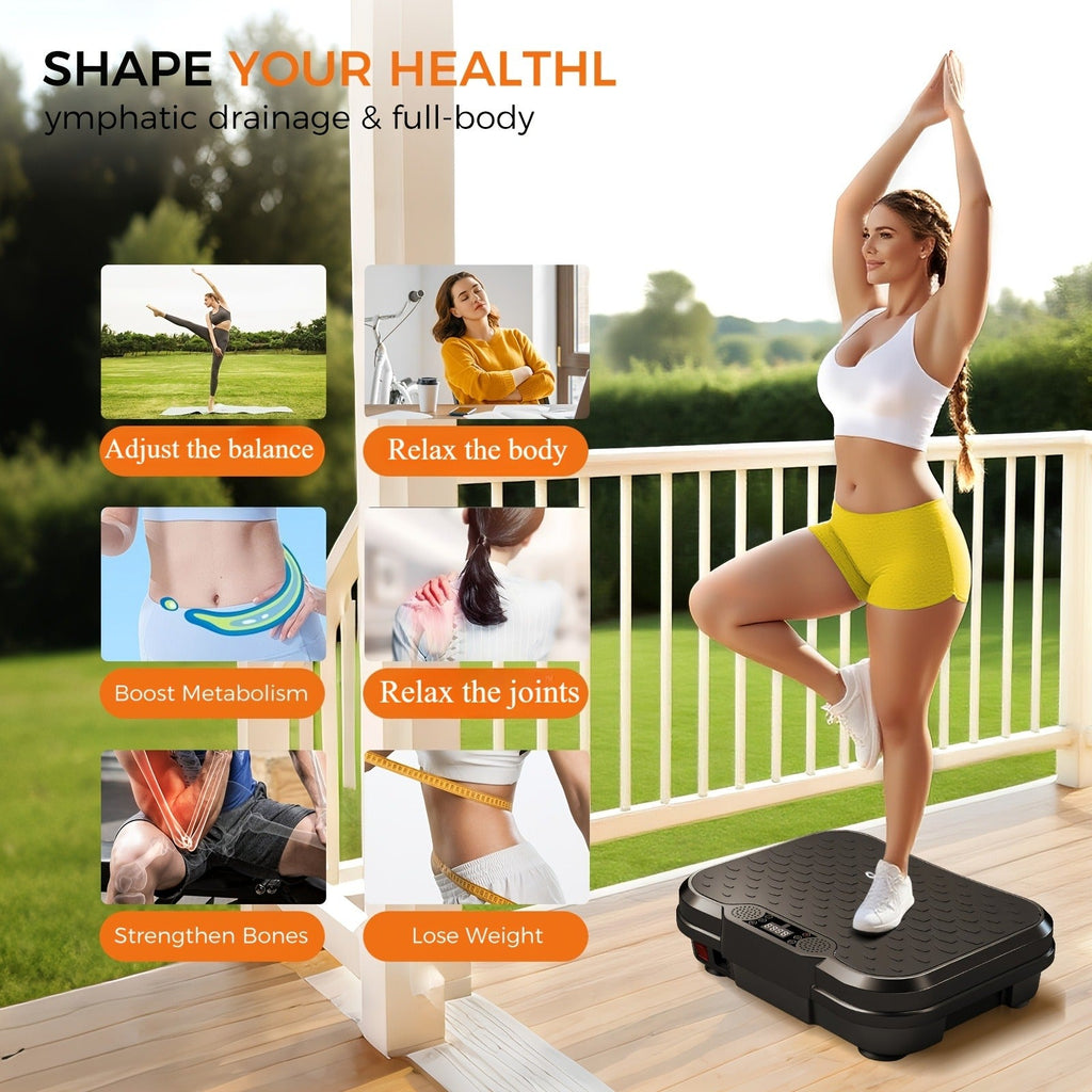 Vibration Plate Exercise Machine 2025 Upgraded – 400 lb Capacity, LED Touch Screen & Remote Control, 9 Preset Programs, Multiple Speed Levels, Whole Body Vibration Trainer for Home Gym Fitness, No Battery Required