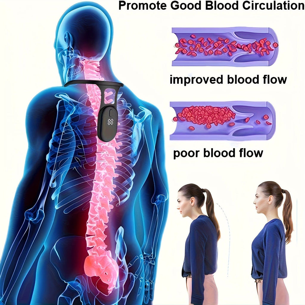 Smart Posture Corrector with Vibration Reminder – Intelligent LCD Back & Neck Brace for Hunchback Correction | Wearable Sitting Posture Reminder Device for Adults, Office Workers & Students