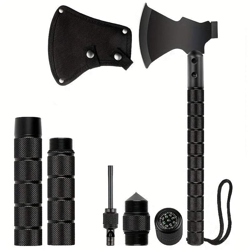 Survival Hatchet Camping Axe Multitool Folding Axe with Hammer Magnesium Fire Starter Flint Rod Emergency Breaching Tool for Camping Hiking Off-Road Outdoor Adventures Multiple Styles