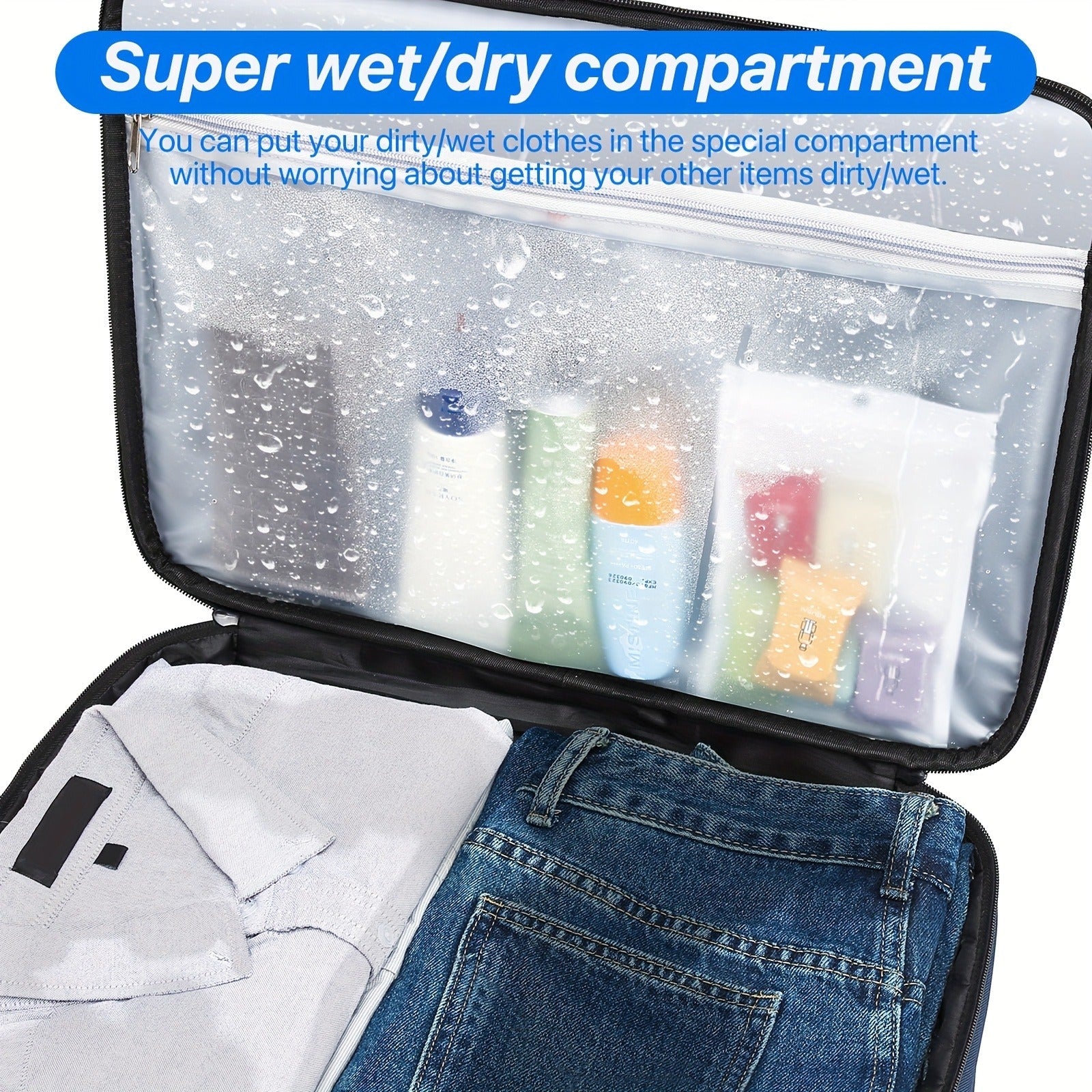 Oxford Fabric Golf Travel Bag Sturdy Double Layer Trunk Organizer with Zipper Closure Compact Golf Gear Storage Bag for Clothes Accessories Perfect Golf Lover Gift Blue