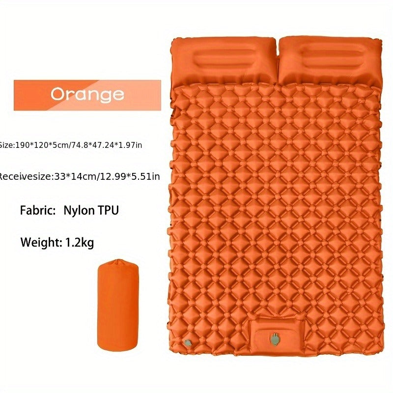 Camping Sleeping Pad Inflatable & Self-Inflating – Ultralight TPU Nylon Mat with Built-In Pump, Single & Double Size for Backpacking, Hiking, Travel