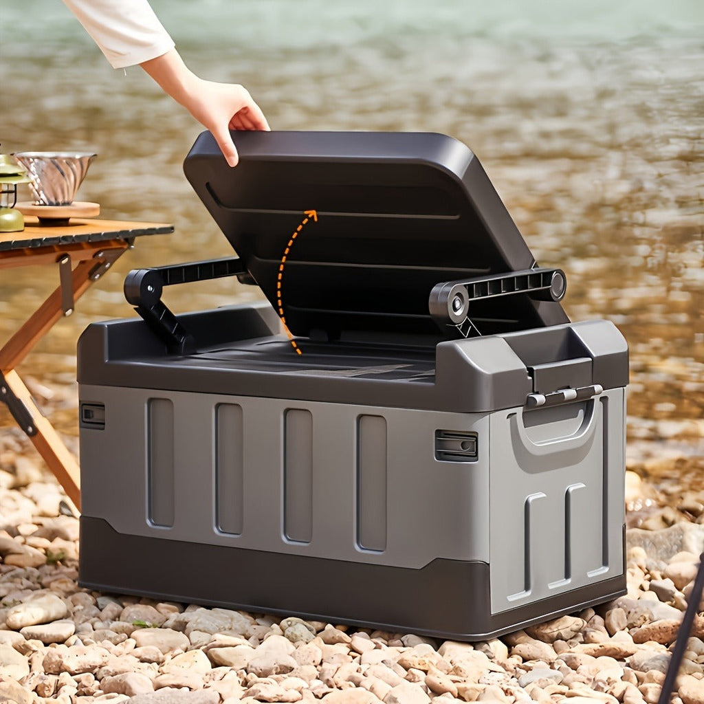 Portable Camping Stool with Backrest & Storage Compartments – Foldable Outdoor Fishing Seat, Lightweight Ergonomic Design for Hiking, Travel, Car Trips & Outdoor Adventures, Optional Waterproof Bag Included