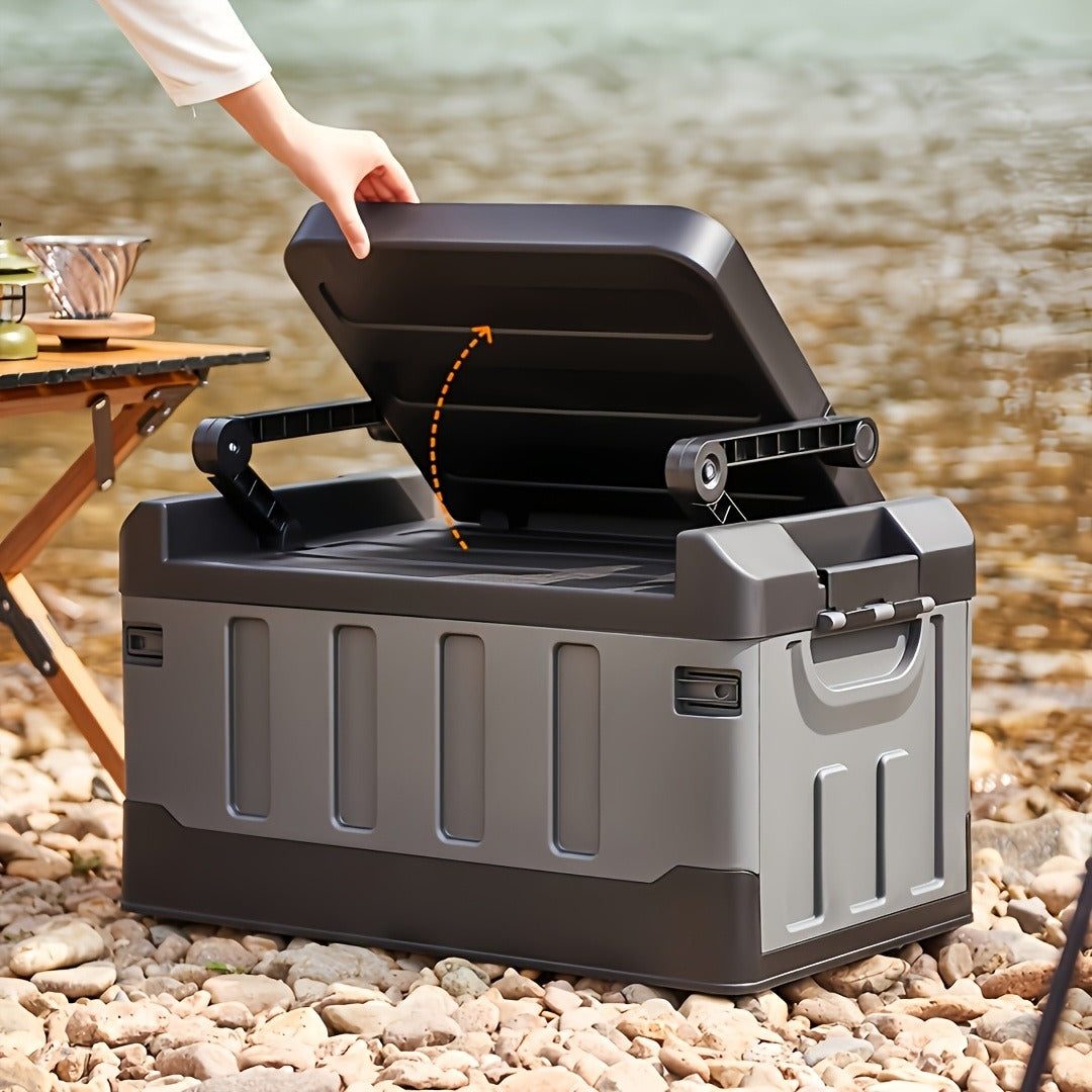 Portable Camping Stool with Backrest & Storage Compartments – Foldable Outdoor Fishing Seat, Lightweight Ergonomic Design for Hiking, Travel, Car Trips & Outdoor Adventures, Optional Waterproof Bag Included