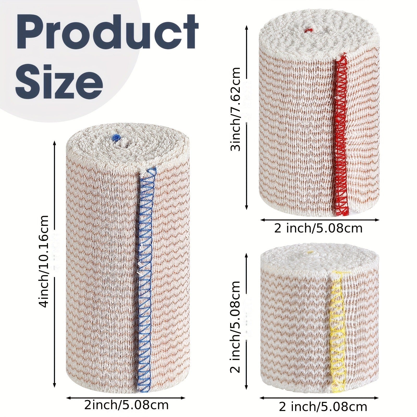 48pcs Elastic Compression Bandage Wrap Set – 2", 3" & 4" Reusable Self-Closure Stretch Bandage Rolls for Sports, Sprains, Swelling & Injury Recovery, Washable & Breathable Athletic Wrap