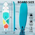 Inflatable Stand Up Paddle Board SUP Yoga Board 124'' x 31'' Wide Stance Non-Slip Deck with Paddle Pump Leash Carry Bag for Teens Adults Beginners