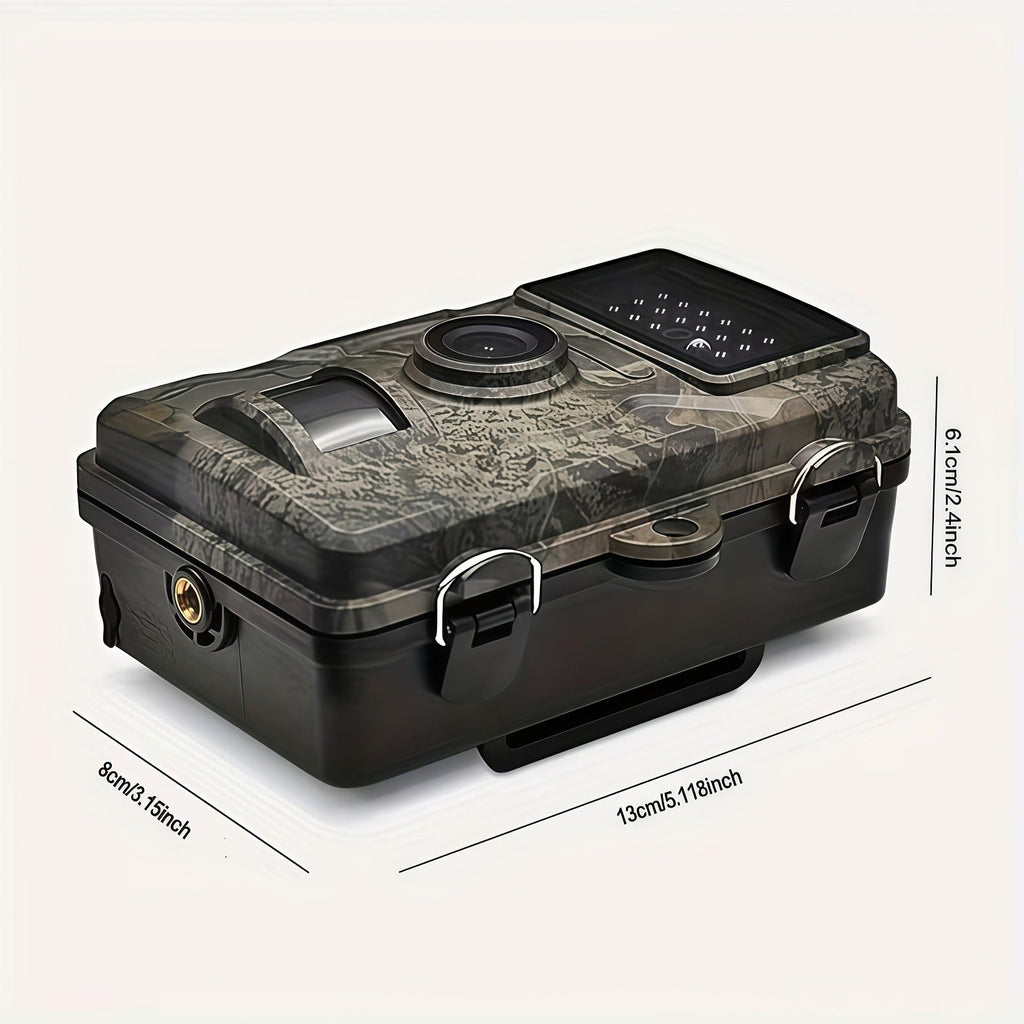 Trail Camera 1080P FHD – 0.8s Trigger, Camouflage Hunting Camera with Night Vision, 32GB SD Card Compatible | KLZO Wildlife Cam