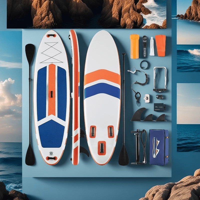Ultralight Inflatable SUP Board Wide Stable Design Non-Slip EVA Deck Portable Quick-Dry All-Season Performance for All Skill Levels Beginners Adults