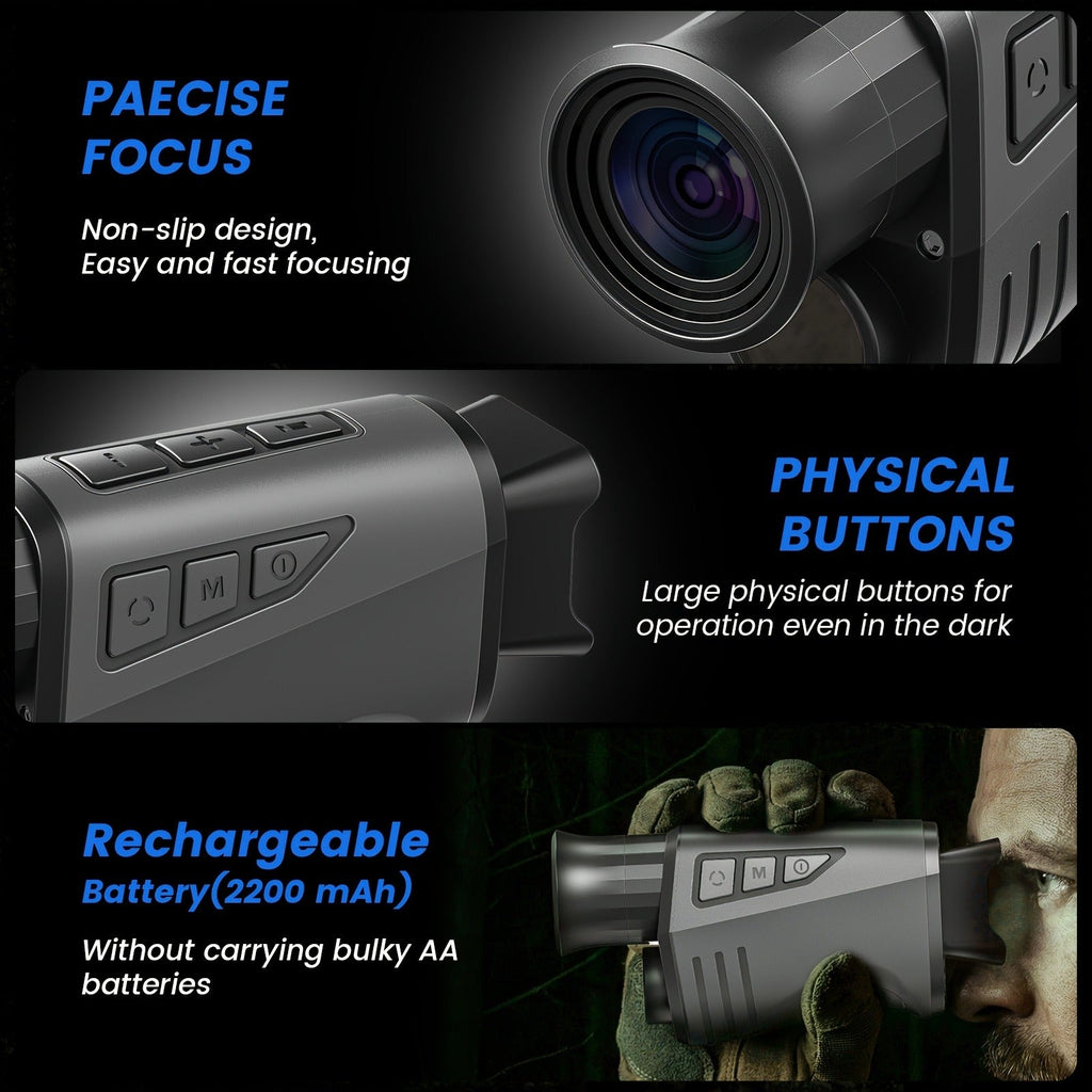 Night Vision Monocular 10x40 IR – 16x Digital Zoom, 32GB Card