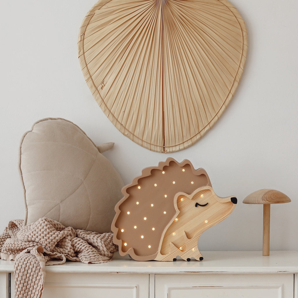 Handmade Wooden Lamp - Hedgehog