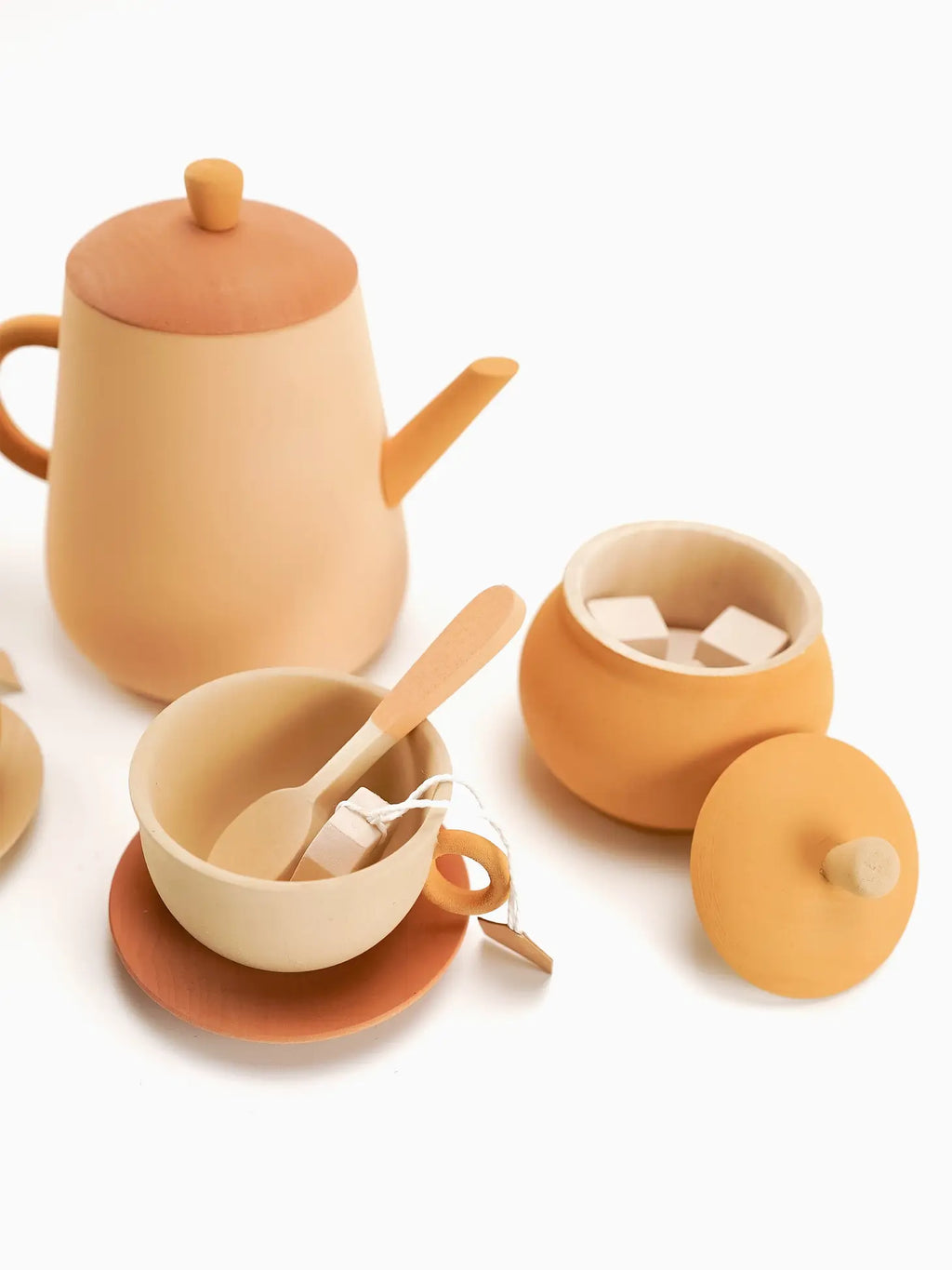 Sabo Concept Handmade Wooden Tea Set - Flower