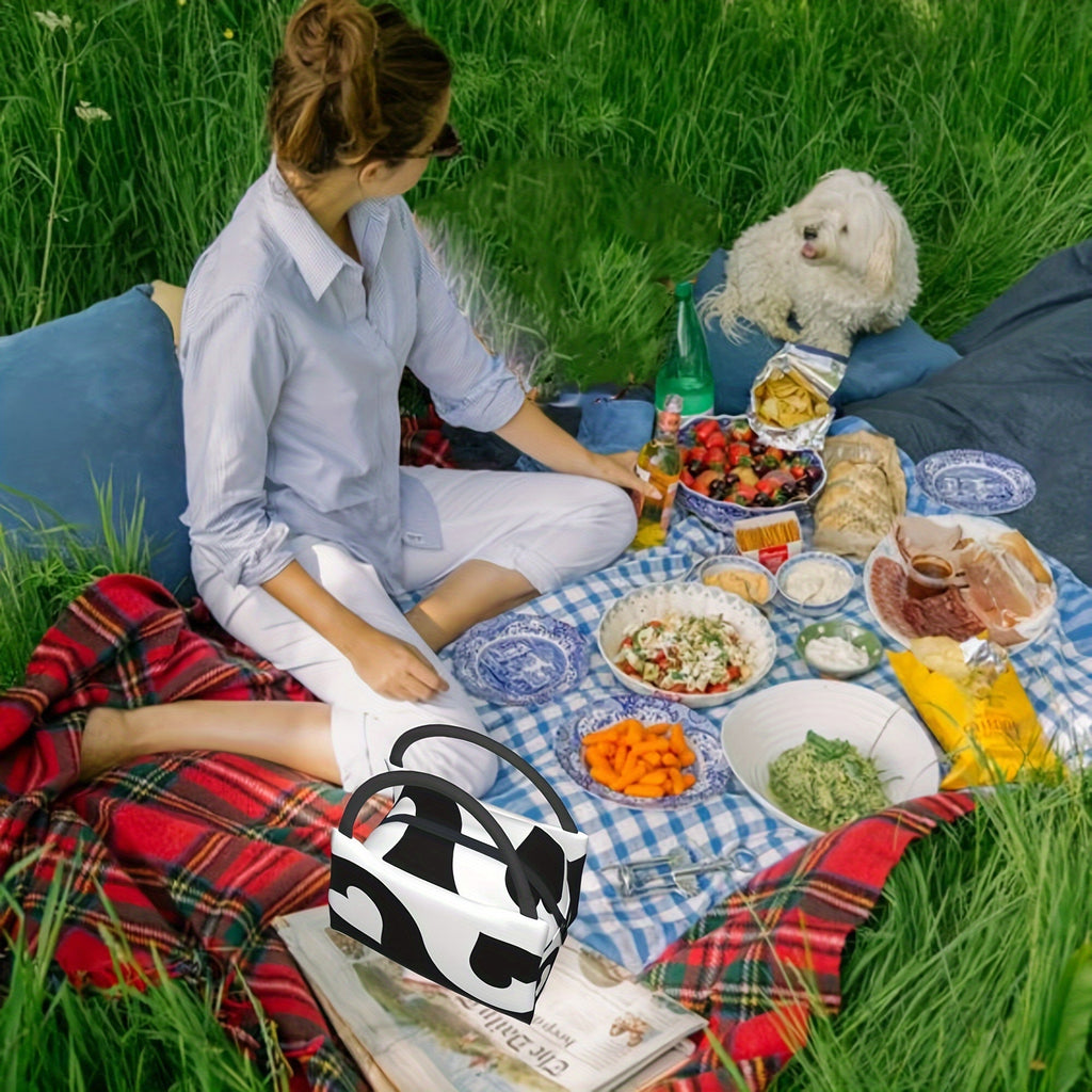 Insulated Lunch Bag Cooler Tote | Heart & Spade Design, Leakproof Polyester, Reusable for Camping, Picnic, Office & Beach