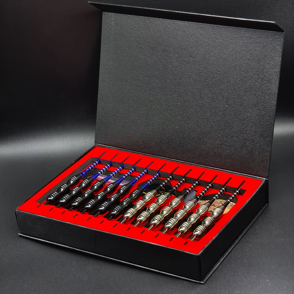 Professional Darts Set with Iron Tips, PET Shafts & Gift Box – Complete Dart Set for Training & Competition – Great Christmas & Holiday Gift for Friends & Family