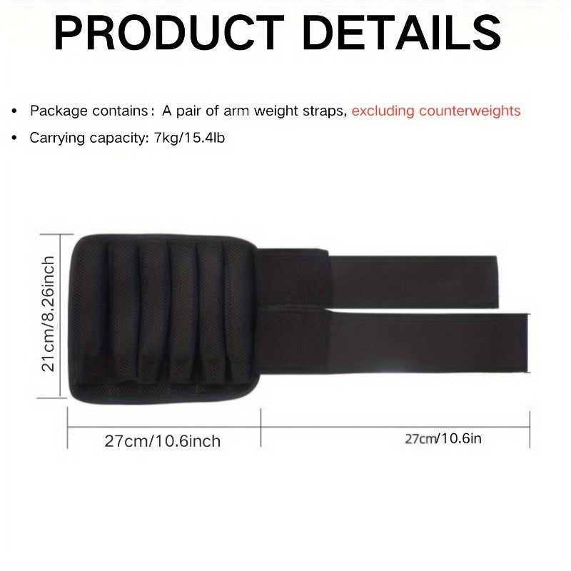 Adjustable Wrist Straps with Detachable Ankle Weights 2pcs | Unisex Nylon Fitness Bands for Strength Training Jogging Running | Versatile Weightlifting Workout Accessories Black