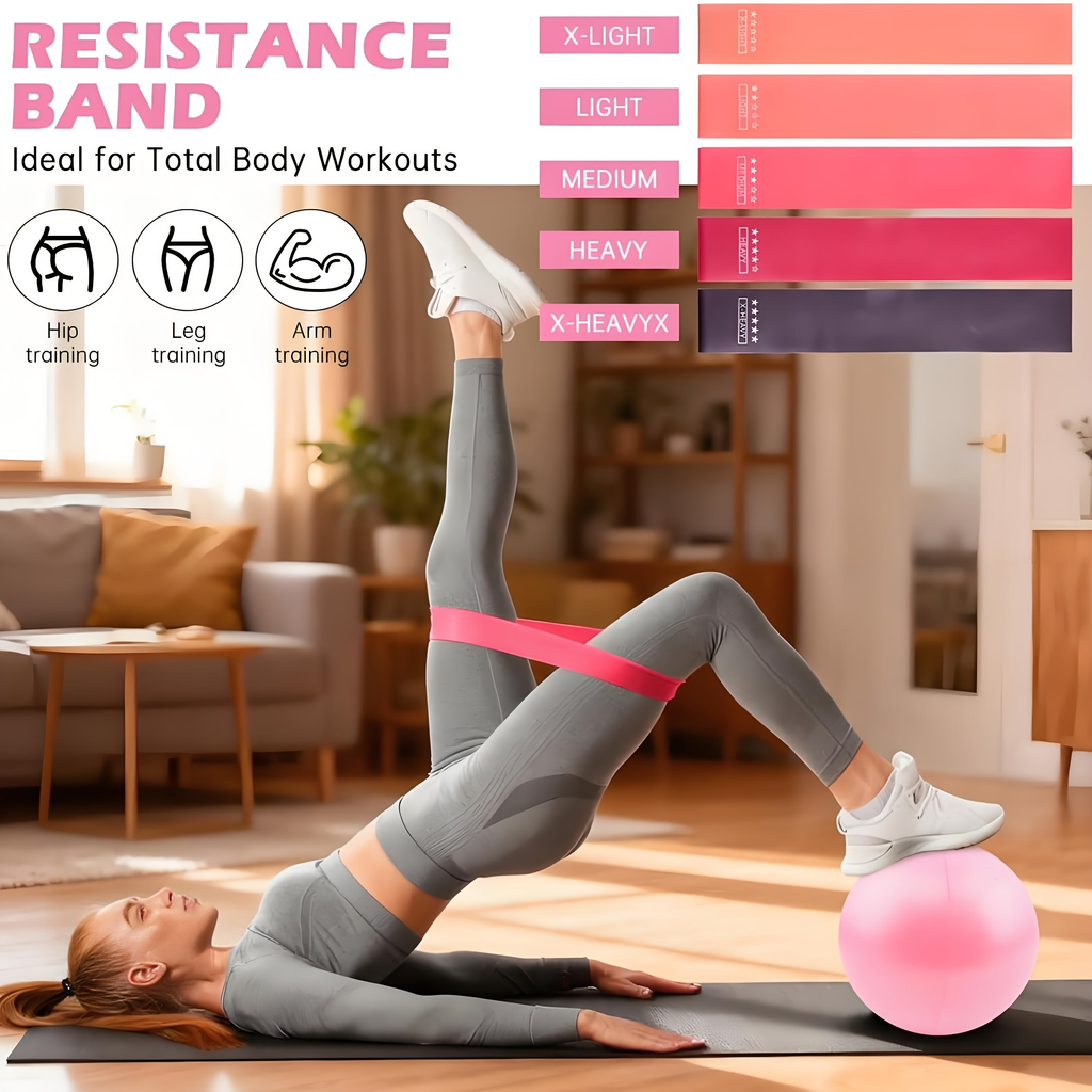 Pilates Set for Women 14-Piece – Includes 13-Inch Pilates Ring, 9-Inch Yoga Ball, 5 Resistance Bands & Hip Thrust Bands, Complete Home Pilates Equipment Kit for Beginners & Core Training