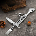 Portable Travel Cutlery Set – Removable Spoon, Fork & Knife with Bottle Opener – Compact Stainless Steel Utensils for Camping, Hiking, Picnic & Everyday Carry, Silver