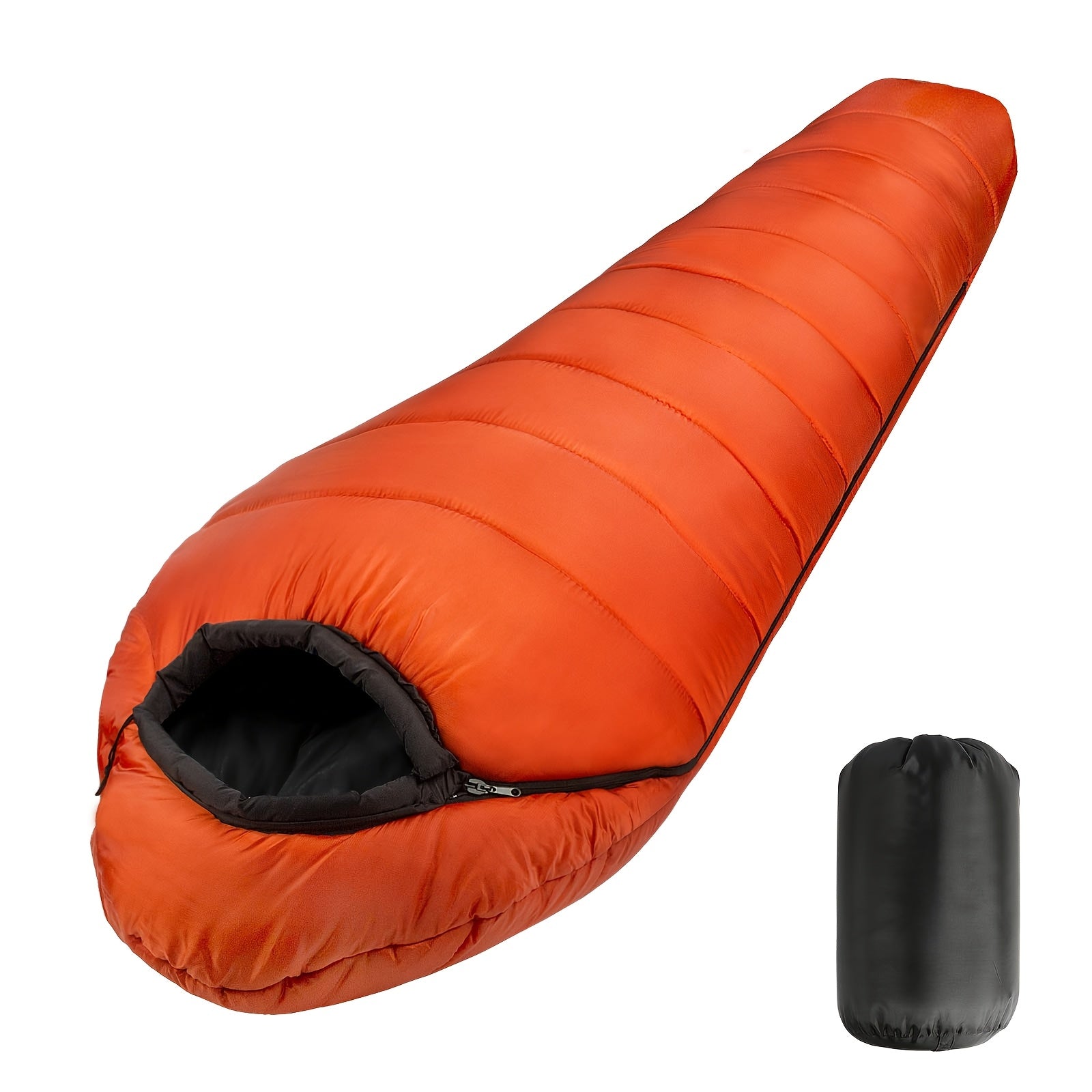 Mummy Sleeping Bag 15°F & 32°F - 3-4 Season Cold Weather Sleeping Bag for Adults, Ripstop Polyester Lining, Anti-Snag Zipper, Warm Washable Camping Sleeping Bag for Hiking, Backpacking & Outdoor