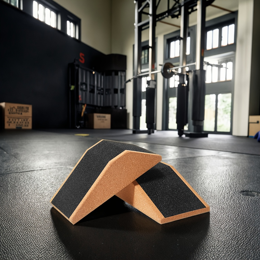 Cork Squat Wedge Blocks 2-Pack – Anti-Slip Pads, 1400 lbs Capacity, Calf Raiser & Yoga Ramp for Weightlifting, Squats & Stretch Training with Portable Bag