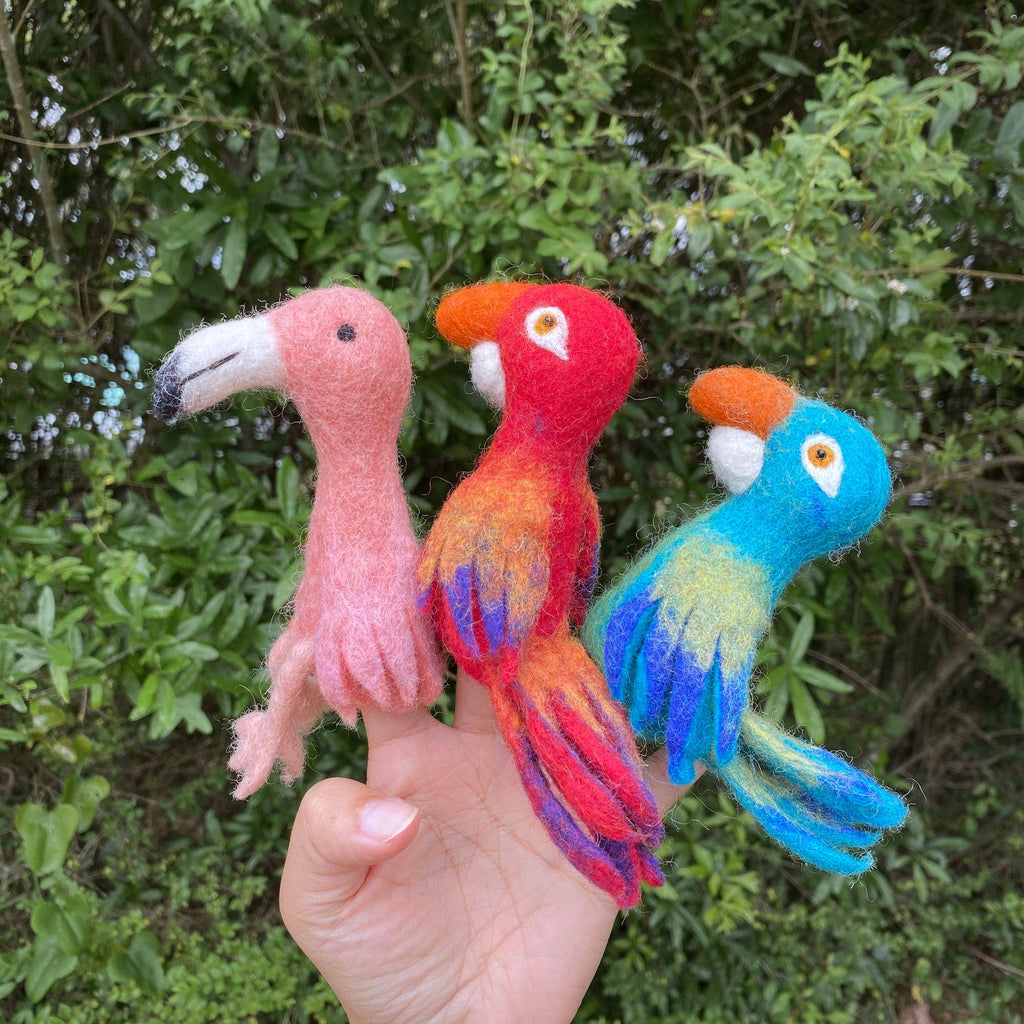 Felt Finger Puppet: Flamingo