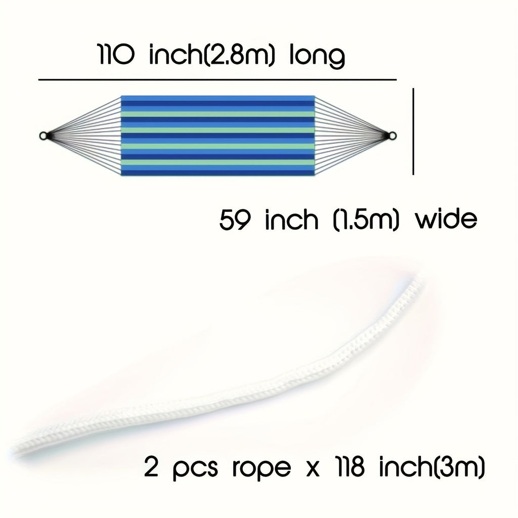 Nylon Hammock Heavy Duty Curved 110 x 59 Inch 100% Woven Nylon Anti-Tip Design Large Double Hammock for Indoor Outdoor Backyard Patio Camping Red Blue