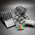Deluxe Bingo Game Set with Stainless Steel Metal Cage | Includes Bingo Balls Cards & Colorful Chips | Classic Family Board Game for Game Nights Parties and Large Groups